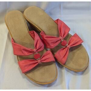 Larkin Italian Pink Slip On Wedge Sandals Size  8.5 Med